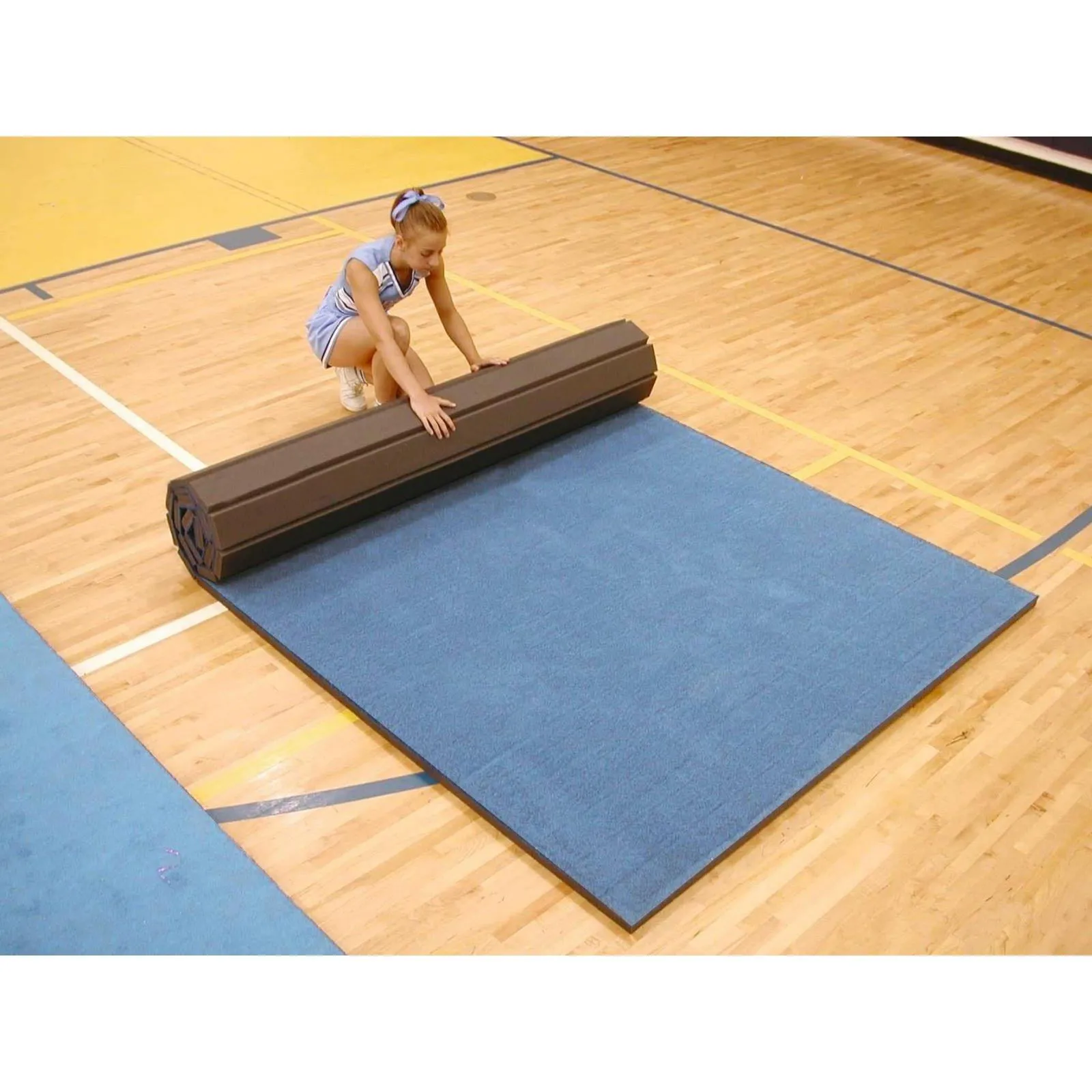 1 x 3 metre Cannons UK Rollaway Gymnastics Wrestling Martial Arts Mat Vinyl Top Blue