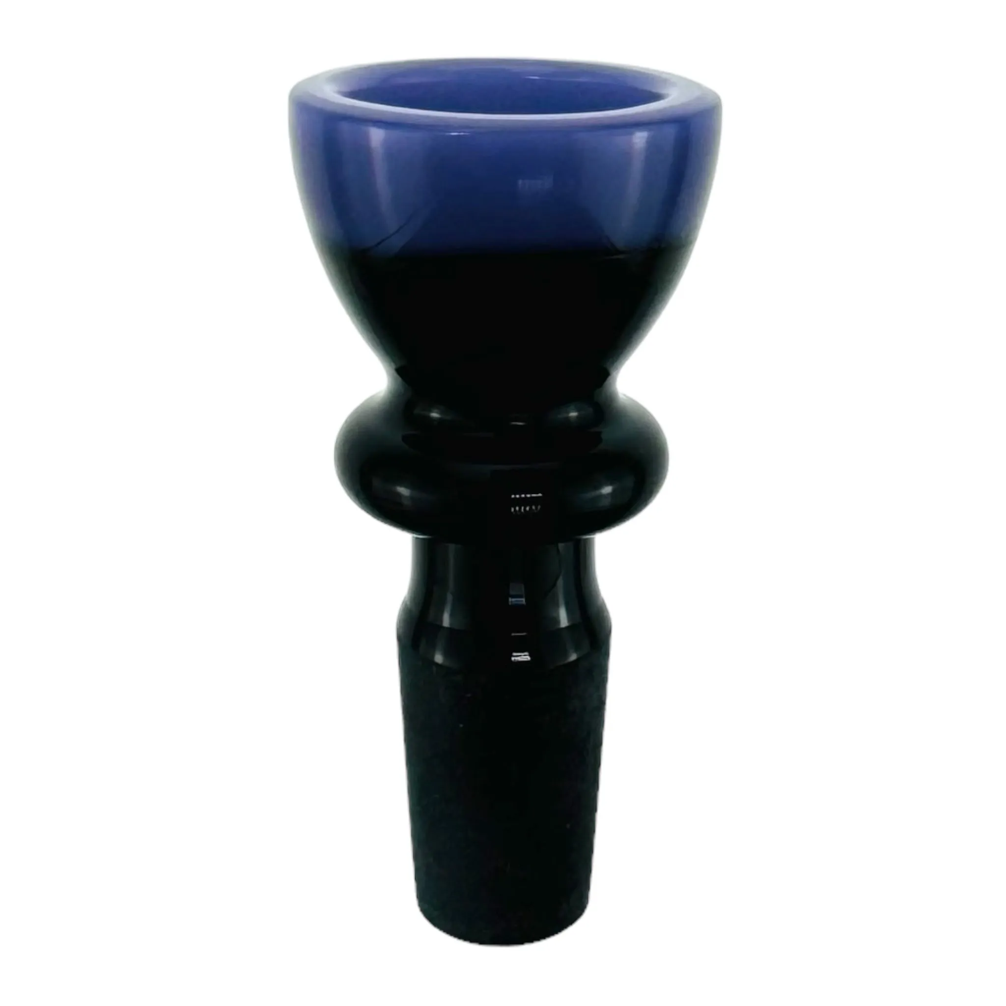 14mm Flower Bowl - Black Fitting With Color Rim Bong Bowl Piece - Purple