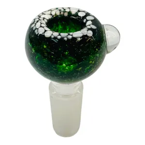 14mm Flower Bowl - Bubble With Frosted Rim Bong Bowl Piece - Blizzard Green