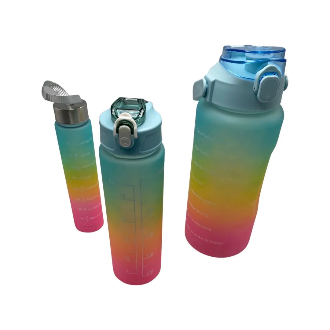 3 In 1 Multi-Color Water Bottle