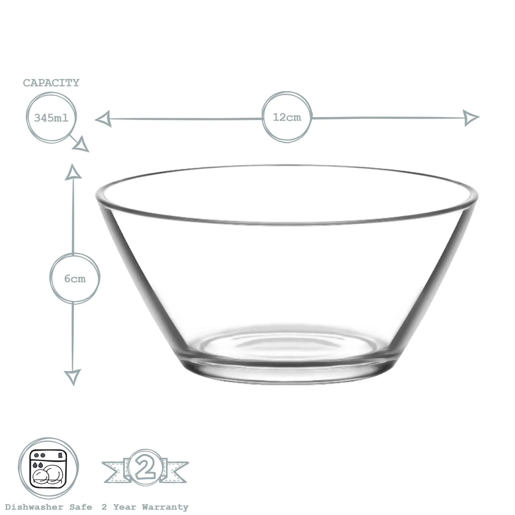 345ml Clear Vega Glass Serving Bowl - By LAV