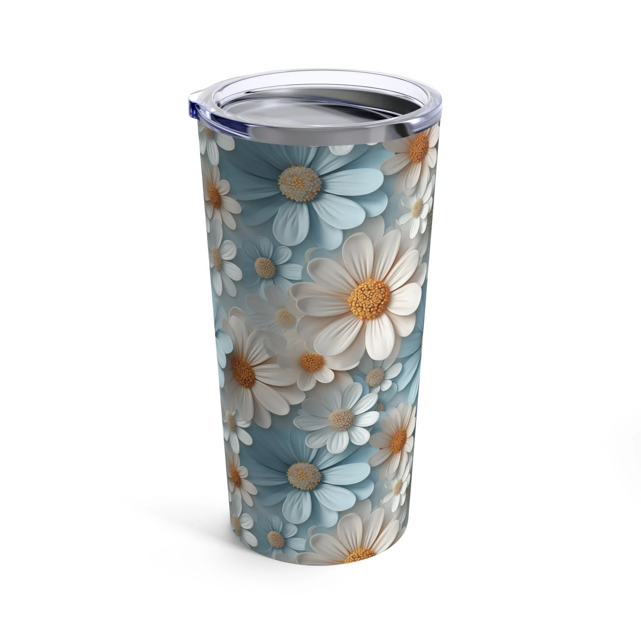 3D Daisy Digital Pattern Design 20 oz Stainless Steel Tumbler