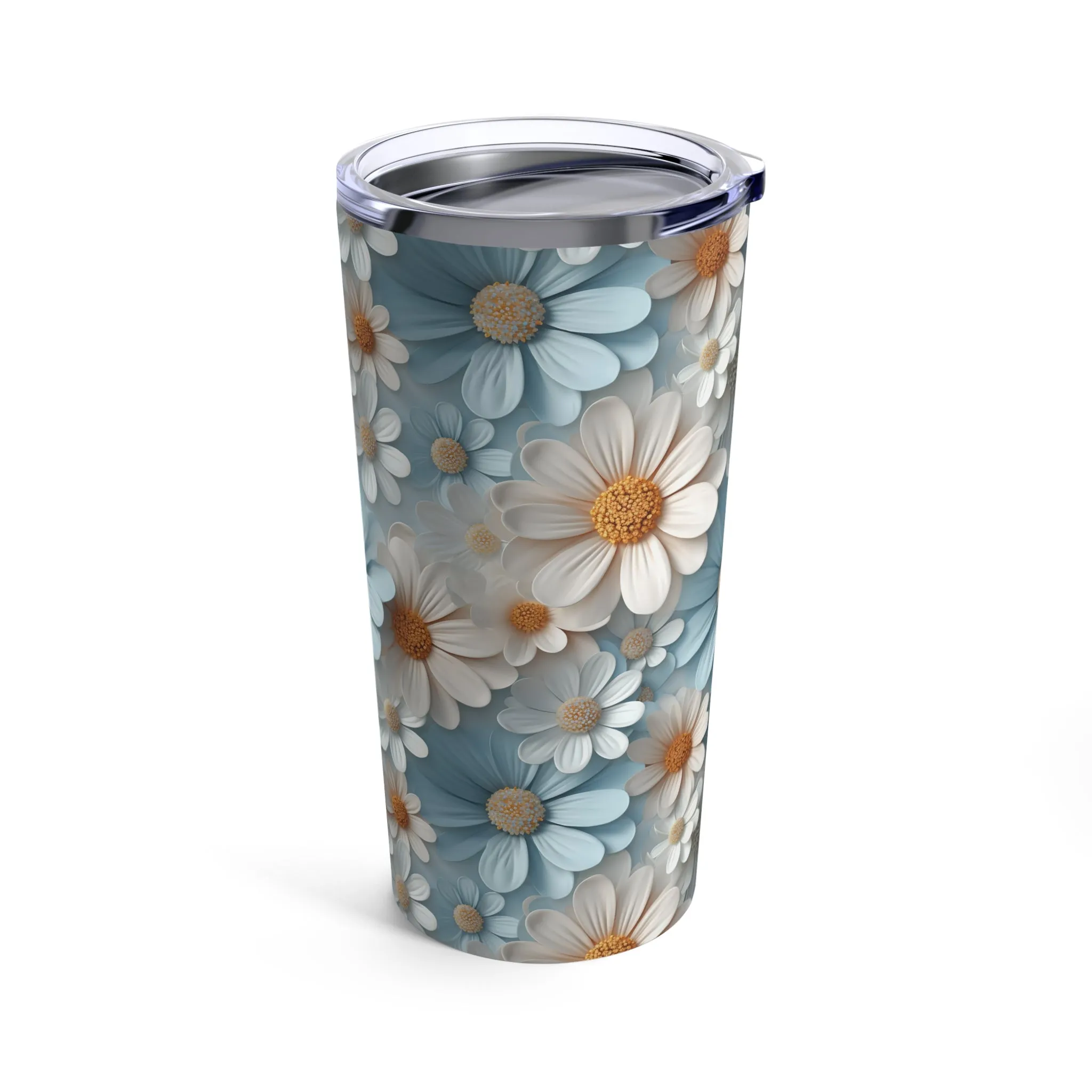 3D Daisy Digital Pattern Design 20 oz Stainless Steel Tumbler