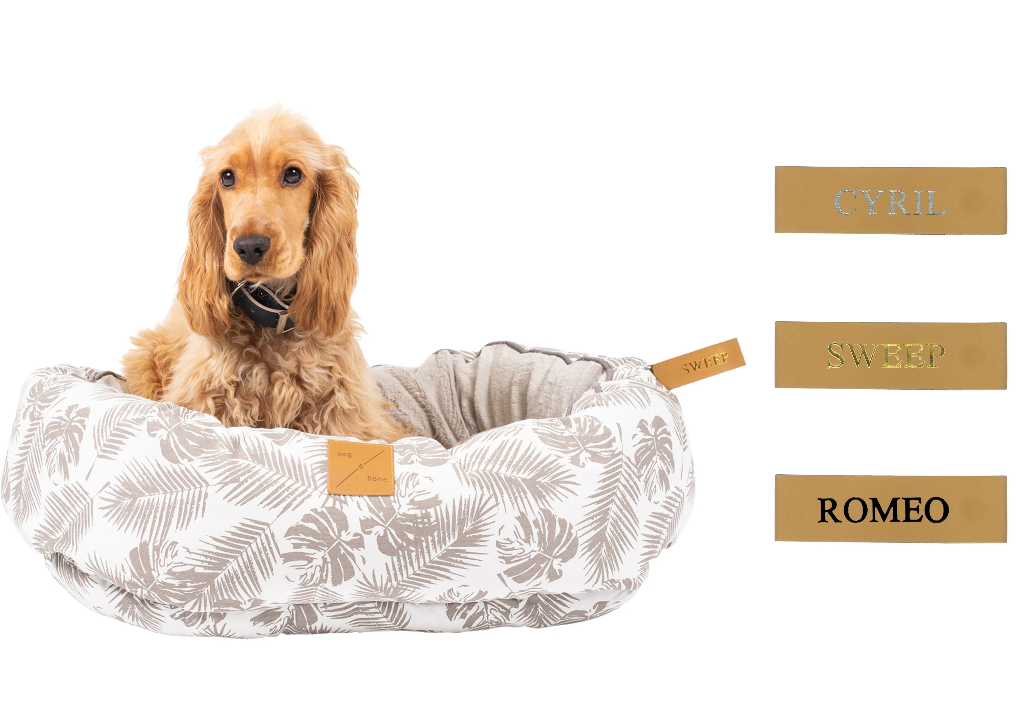 4 Seasons Reversible Circular Dog Bed - Pebble Black Brush Stroke Print