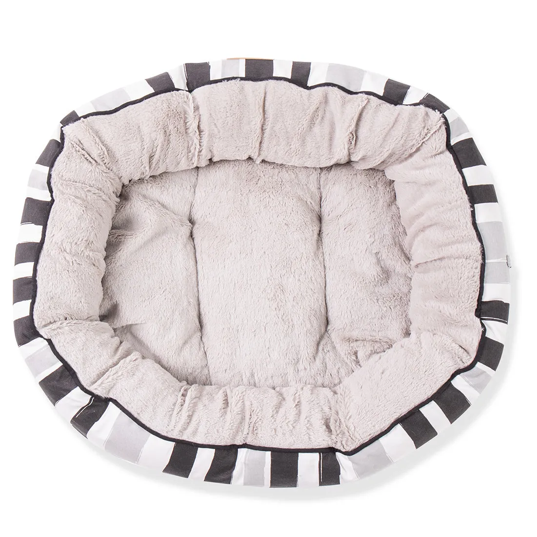 4 Seasons Reversible Circular Dog Bed - Pebble Black Brush Stroke Print