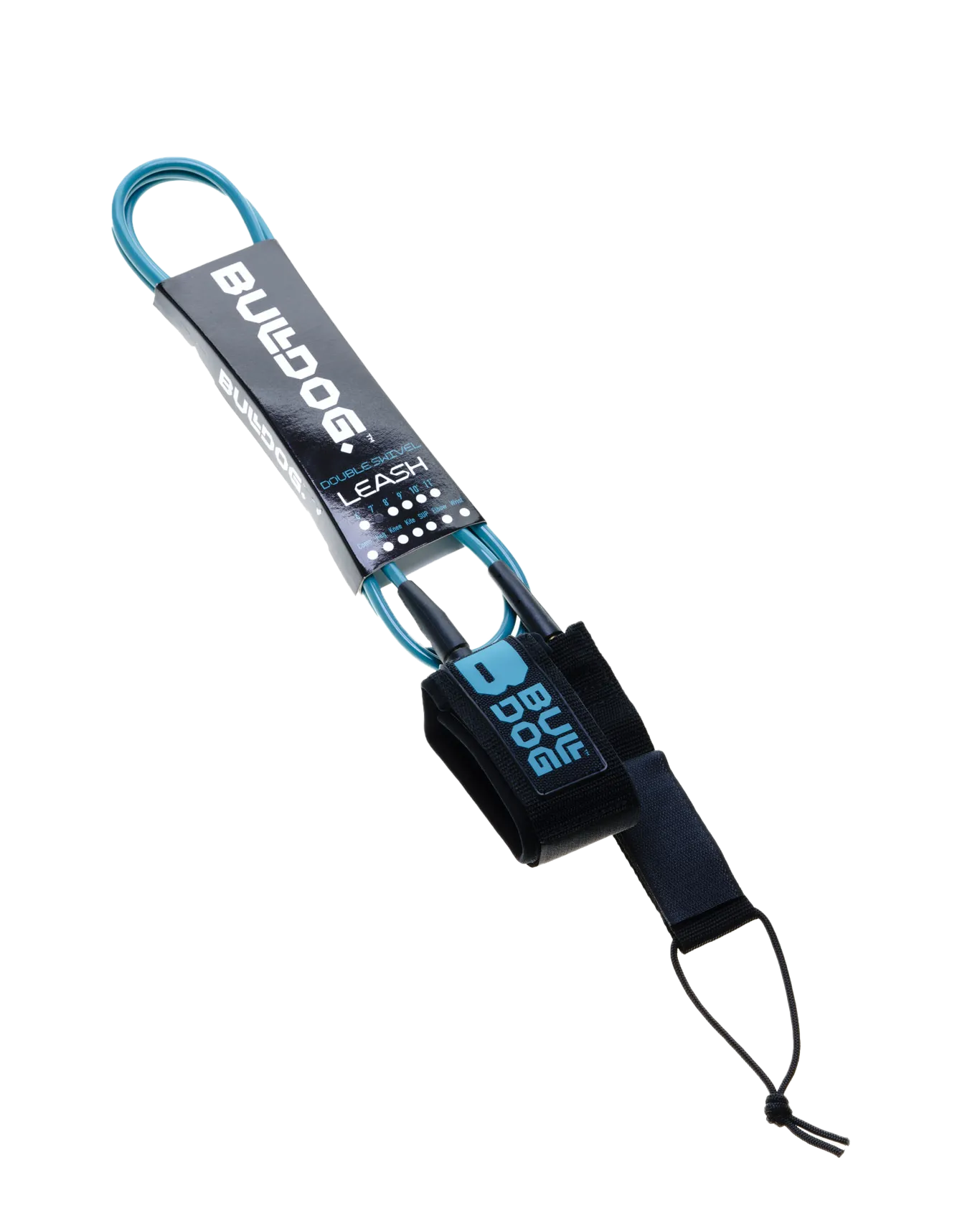 7'0" Surfboard Ankle Leash in Black & Petrol Blue