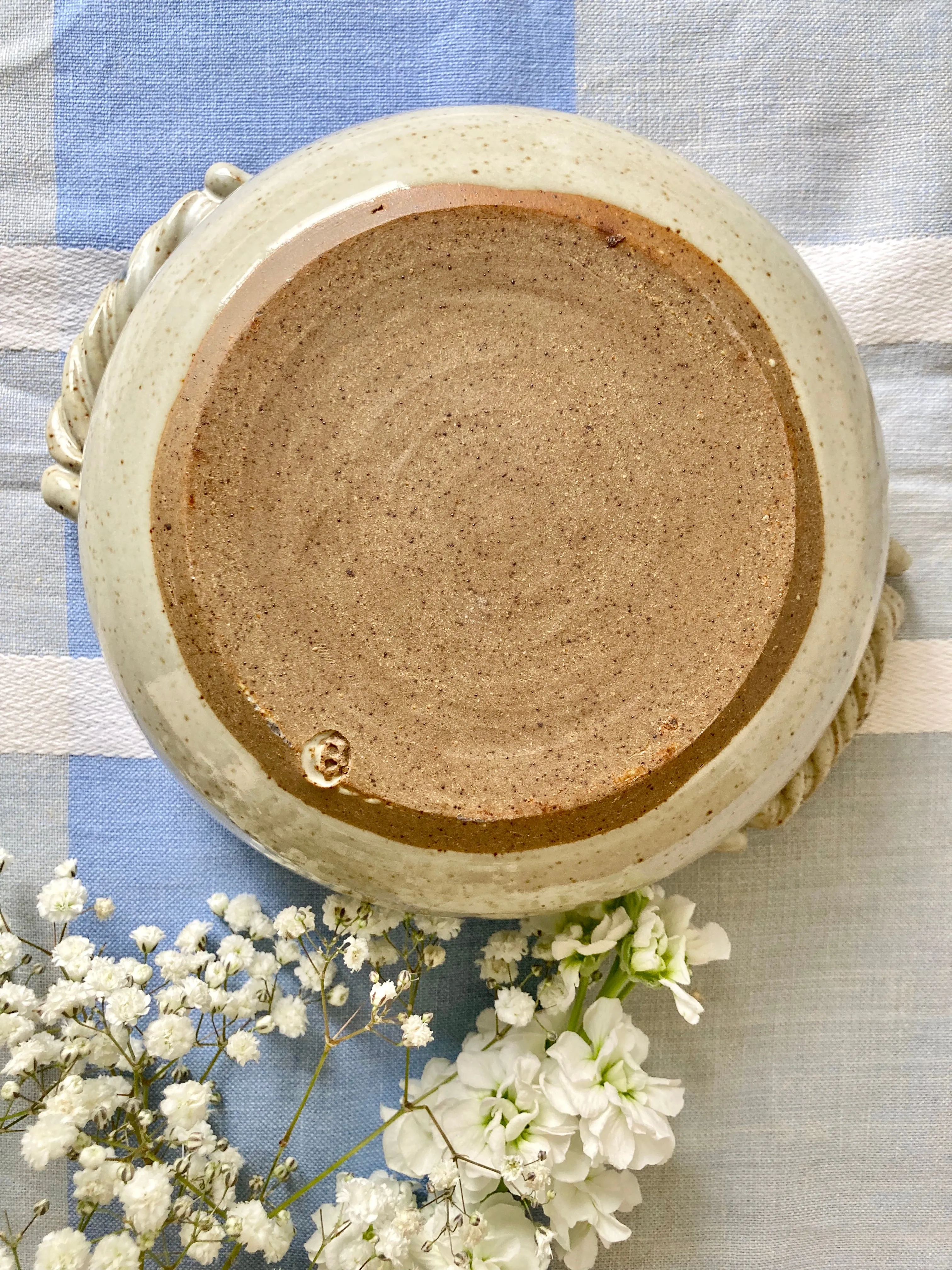 A pair of stoneware studio pottery bowls