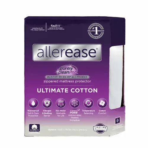 Allerease - Ultimate Cotton Mattress Protector - King Size - 78" x 80" x 13