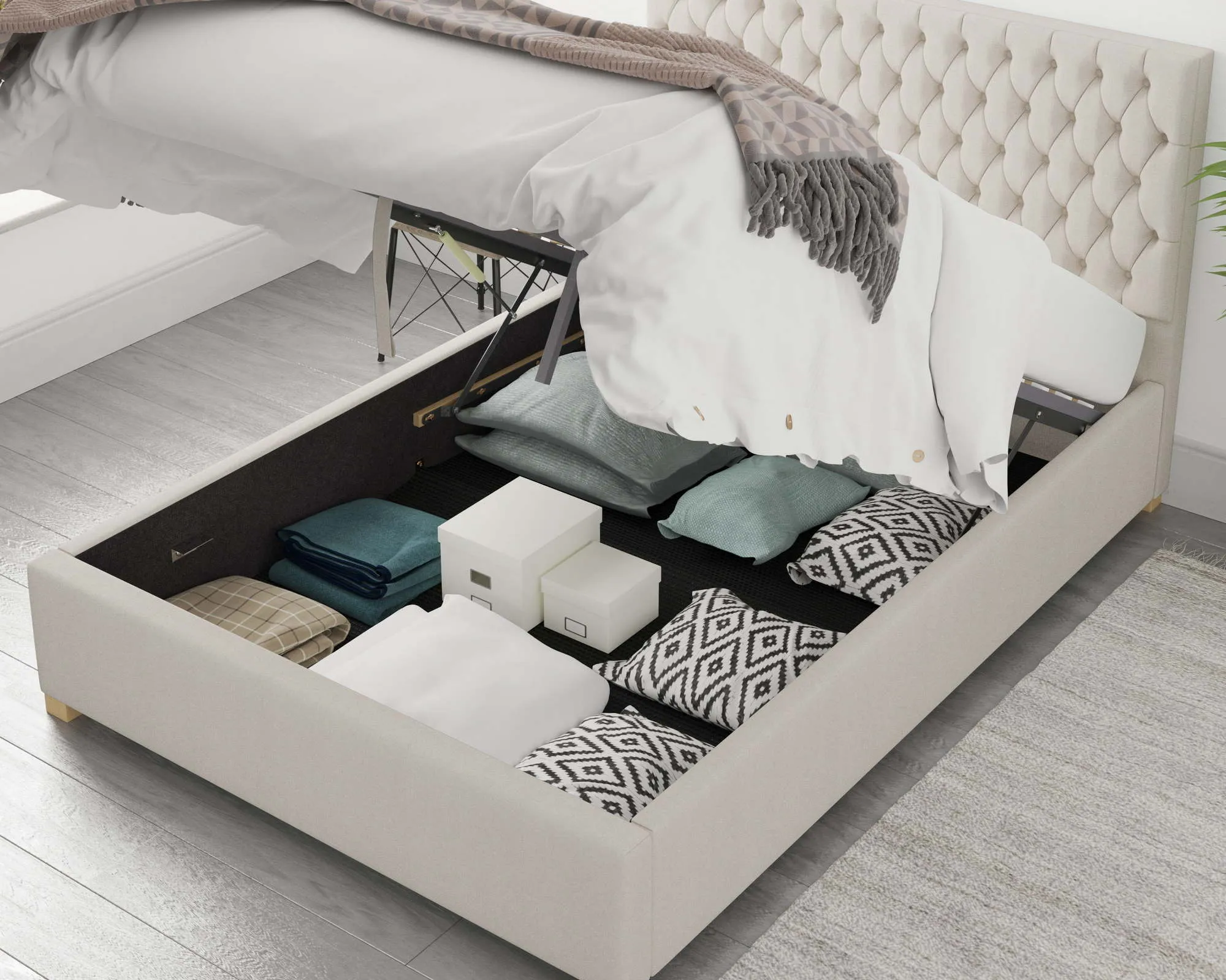 Better Nighty Night Off White Ottoman Bed