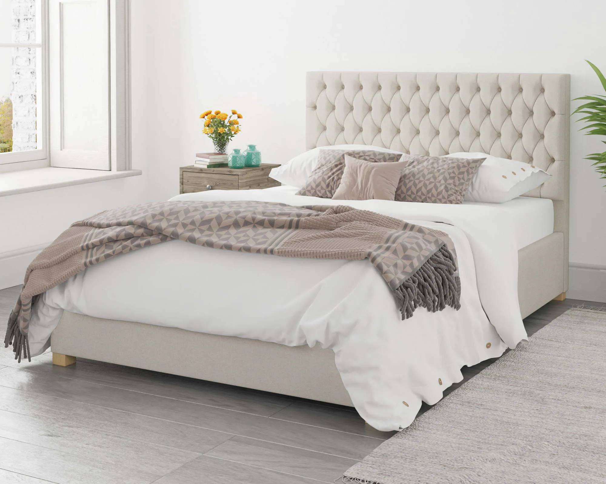 Better Nighty Night Off White Ottoman Bed