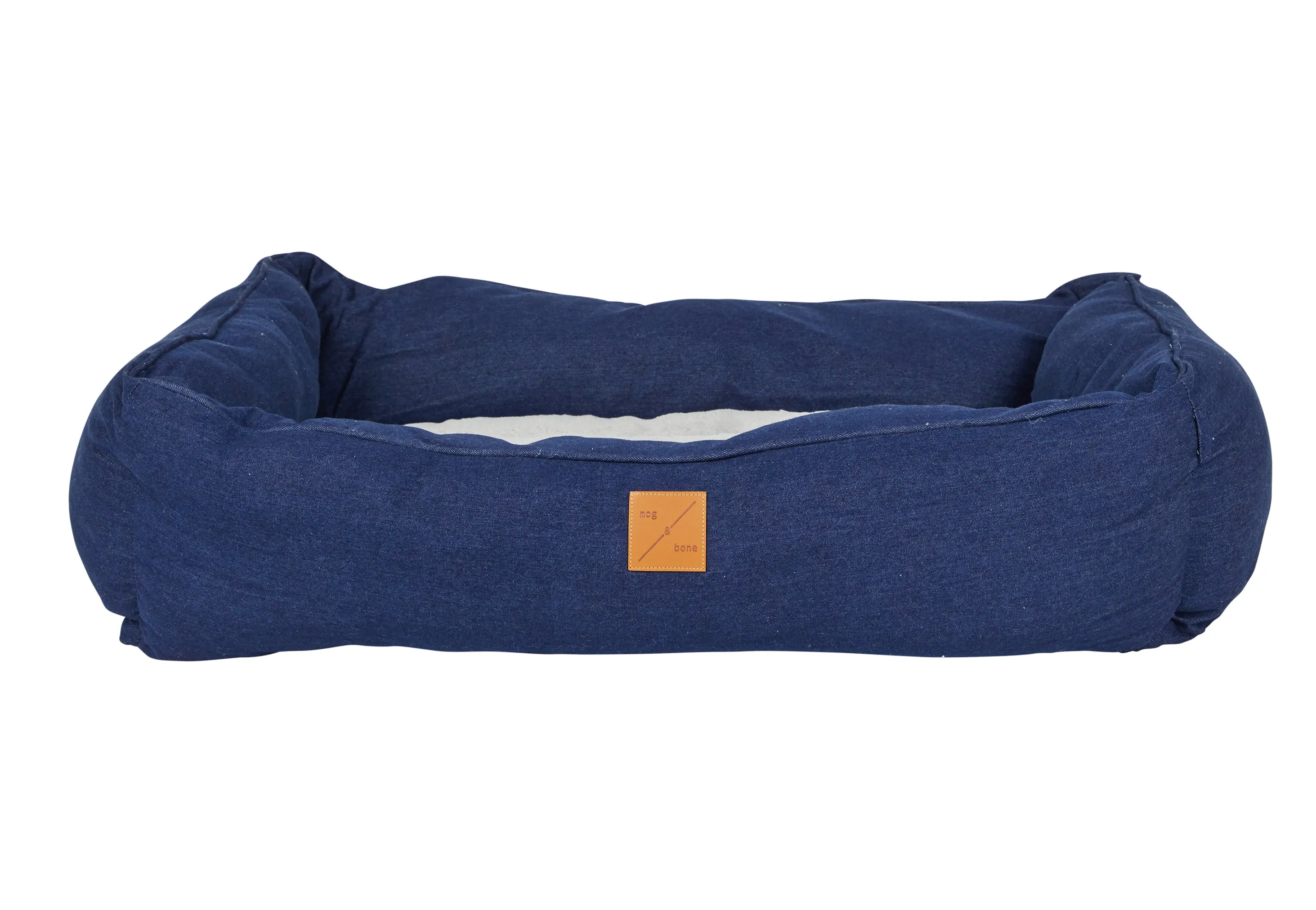 Bolster Dog Bed  - Blue Denim