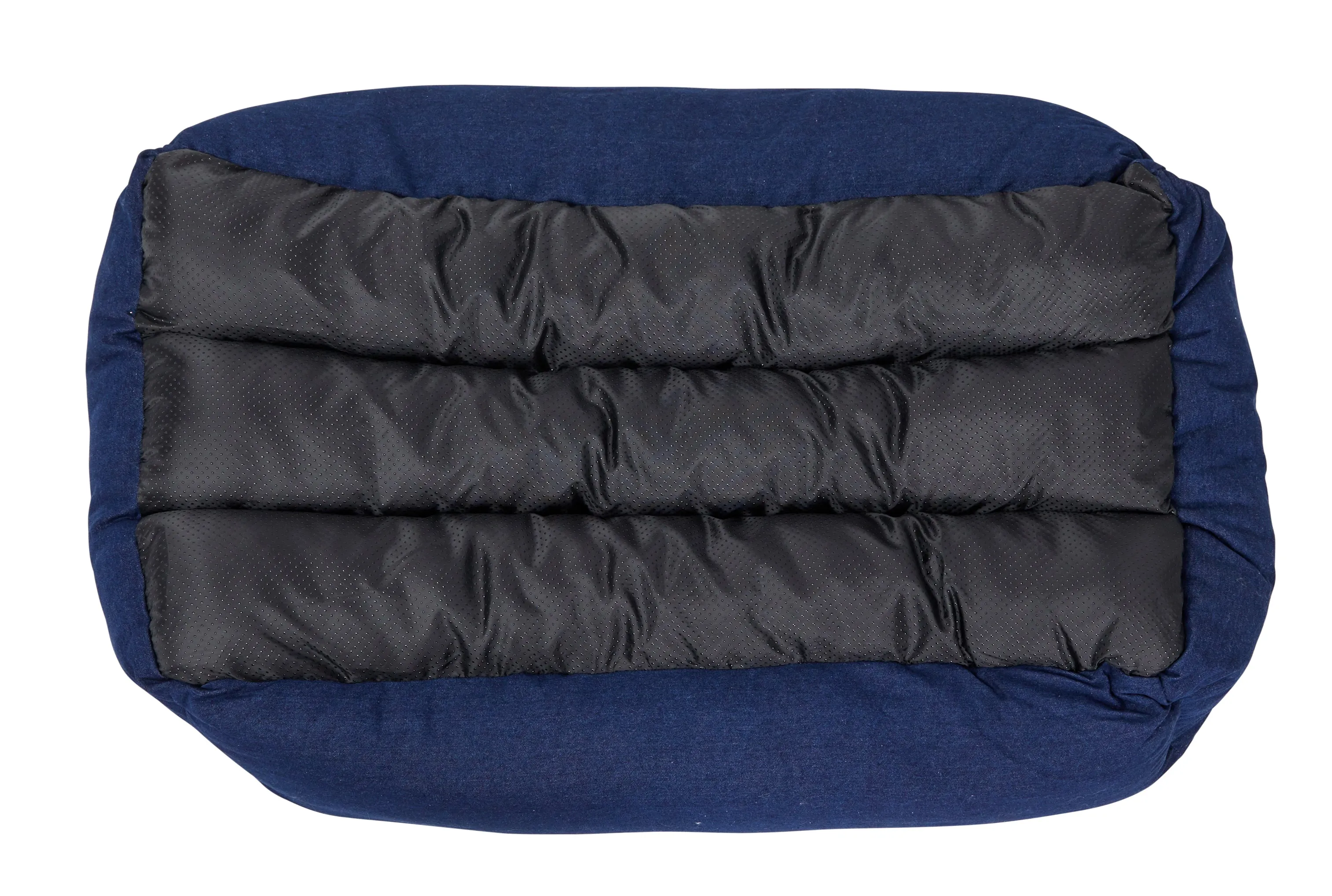 Bolster Dog Bed  - Blue Denim