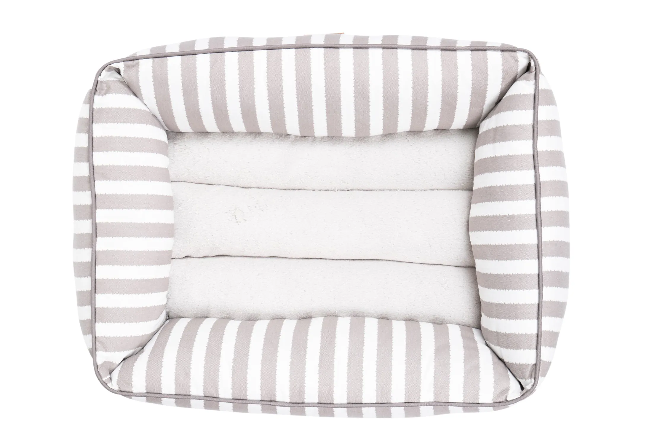 Bolster Dog Bed  - Latte Hampton Stripe