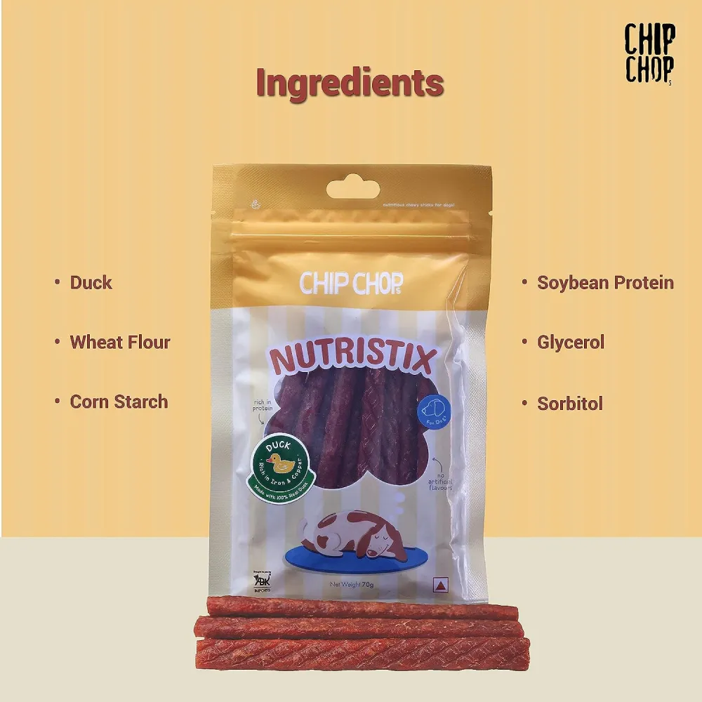 Chip Chops Bacon, Chicken and Duck Nutristix Dog Treats Combo (3 x 70g)