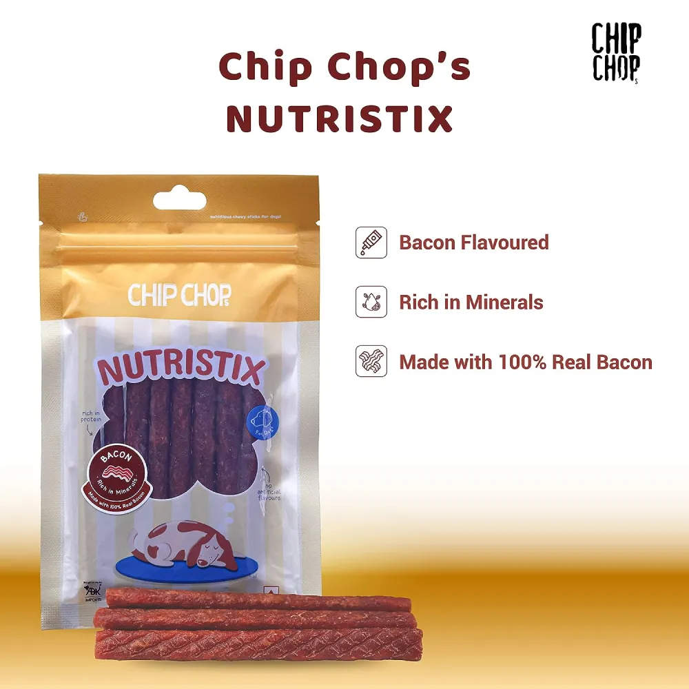 Chip Chops Bacon, Chicken and Strawberry Nutristix Dog Treats Combo (3 x 70g)