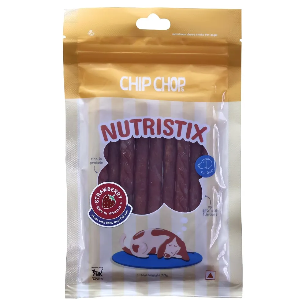 Chip Chops Bacon, Chicken and Strawberry Nutristix Dog Treats Combo (3 x 70g)