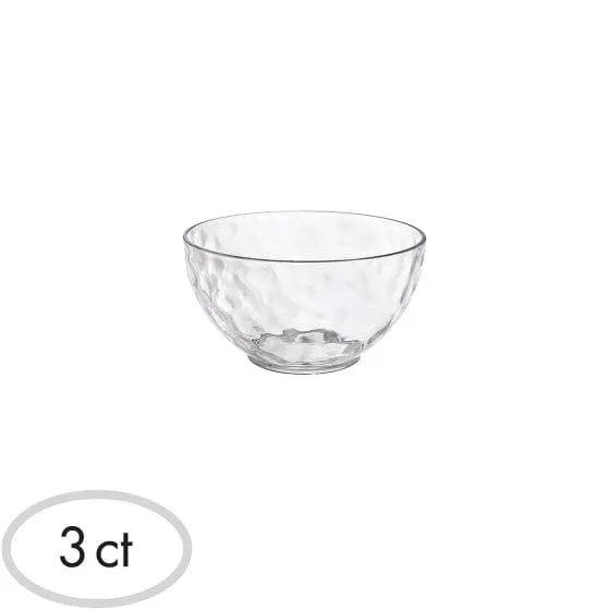 Clear Hammered Look Premium Bowls 369ml 3pk