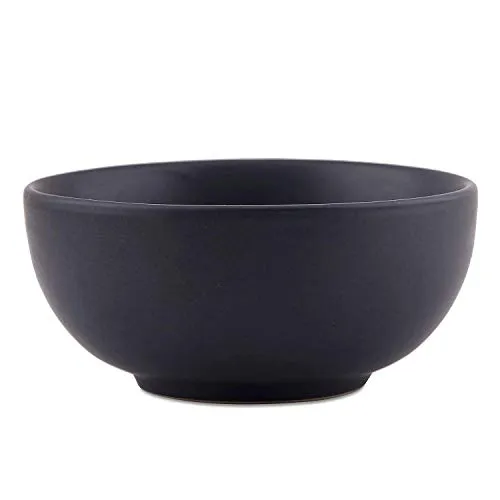 Dining Serving Katori Bowl Ceramic/Stoneware Handmade Black Matte Style in Black Color by VolCraft-Set of 6