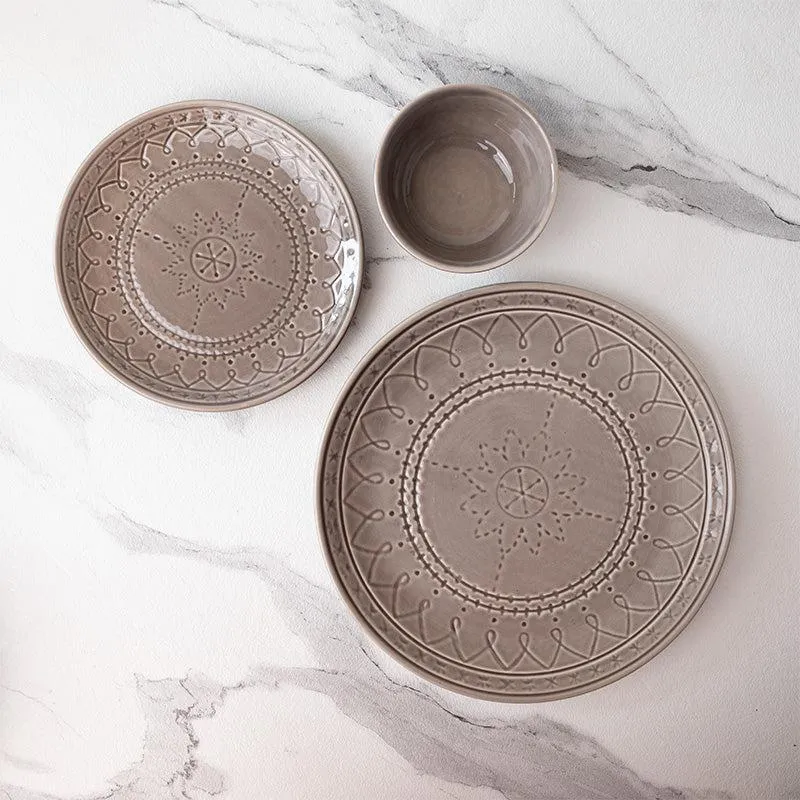 Ekta Dinner Set (Ash Grey) - Six Piece Set