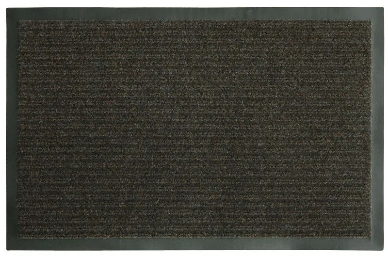 Fanmats 58805 Boot/Shoe Scraper Mat, 30 in L, 18 in W, Parquet Pattern, Olefin Surface, Brown :EA: QUANTITY: 1