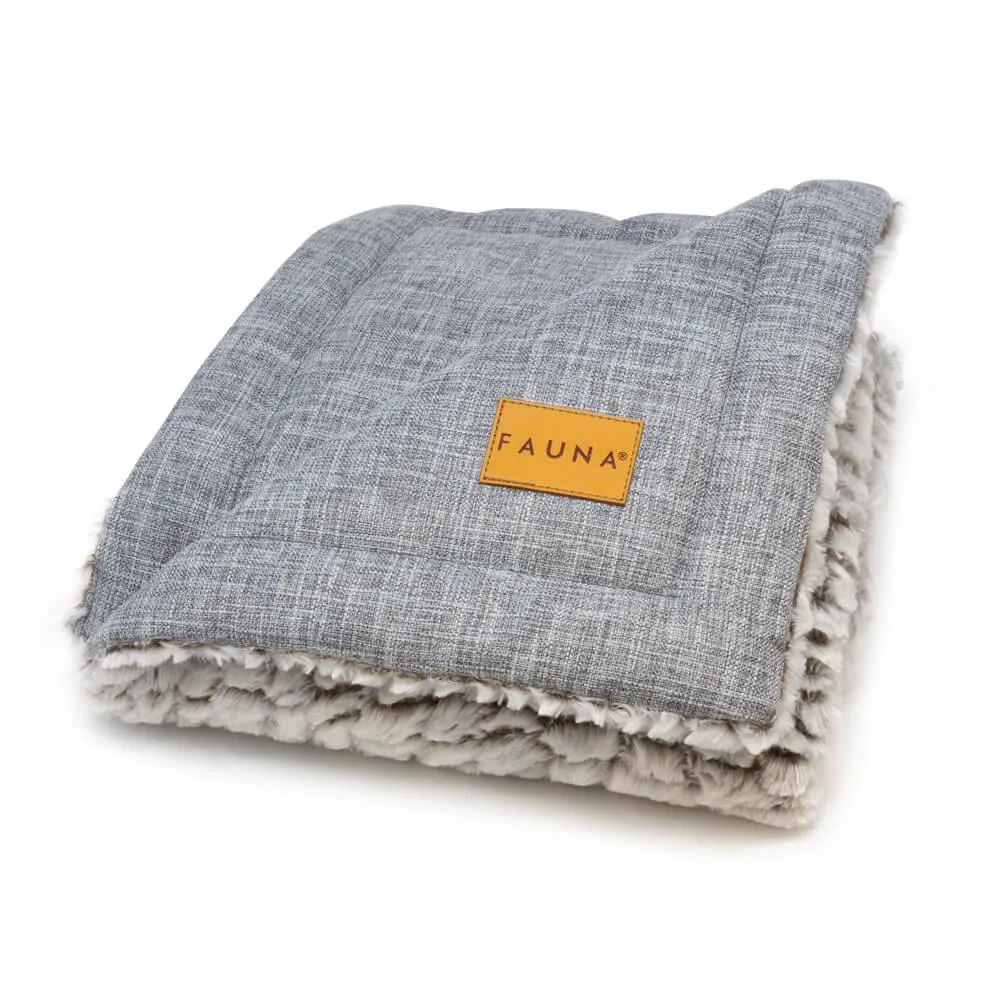 Fauna® Luxury Grey Reversible Fleece Blanket 87x64cm