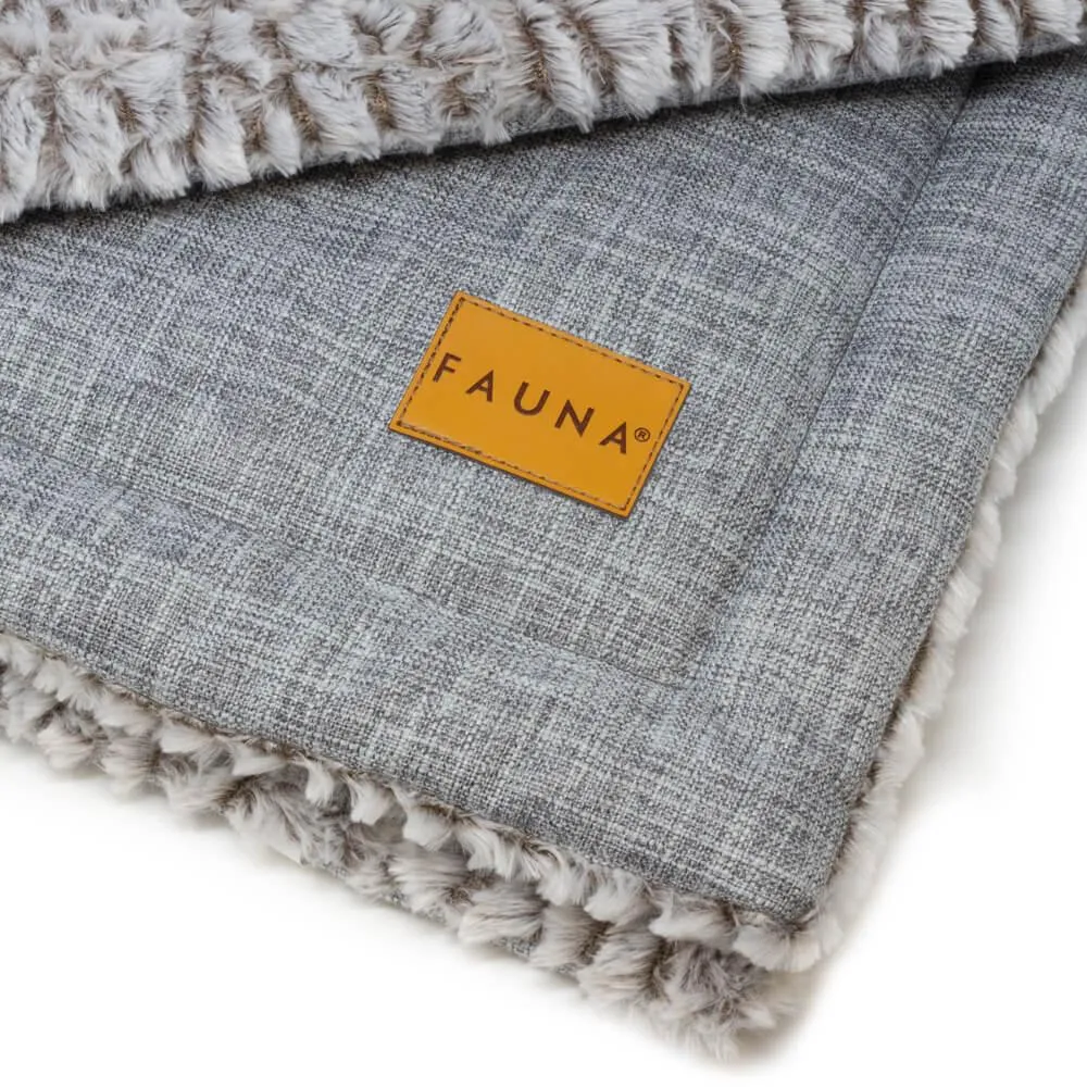 Fauna® Luxury Grey Reversible Fleece Blanket 87x64cm