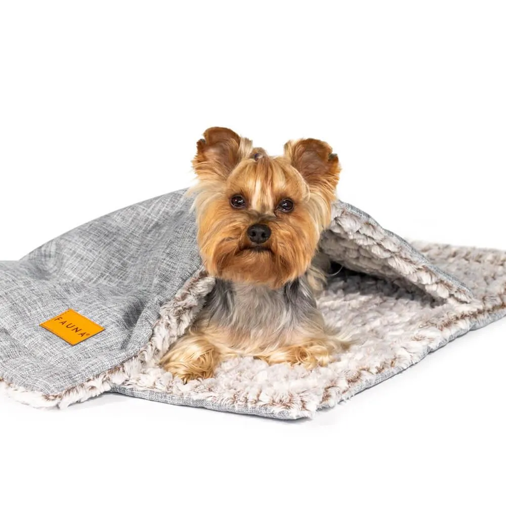 Fauna® Luxury Grey Reversible Fleece Blanket 87x64cm