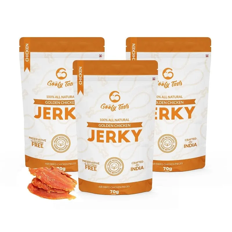 Goofy Tails Golden Chicken Jerky Treats for Dogs| Gluten free Dog Treats