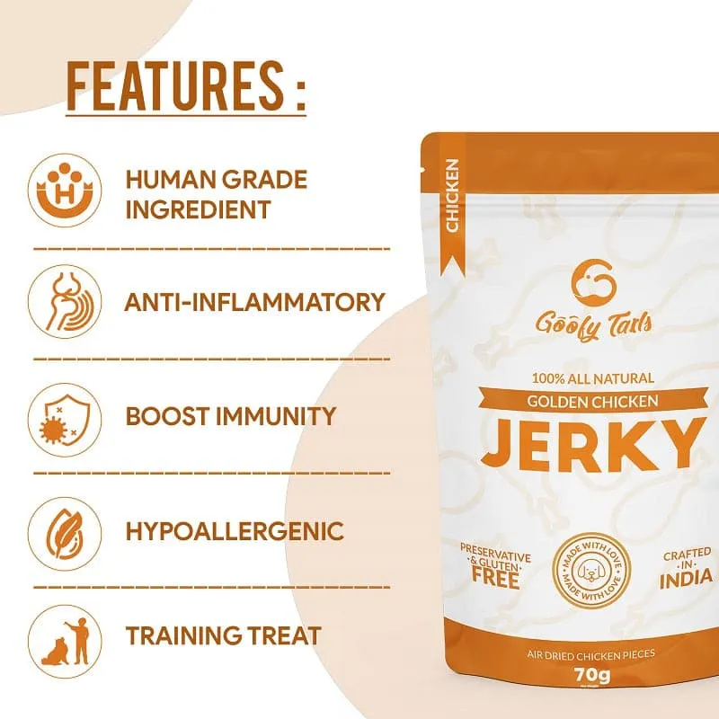 Goofy Tails Golden Chicken Jerky Treats for Dogs| Gluten free Dog Treats