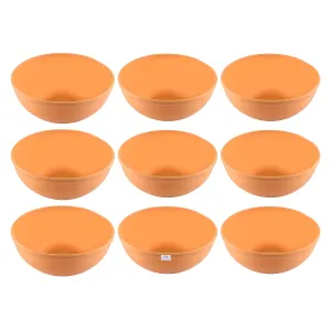 Heart Home Bowls|Plastic Dishwasher Safe Bowl|Multipurpose Serving Bowls|Bowls for Kitchen|Microwave Safe Bowls for Salad|Soup|Pasta|1500 ML|Pack of 9 (Yellow)