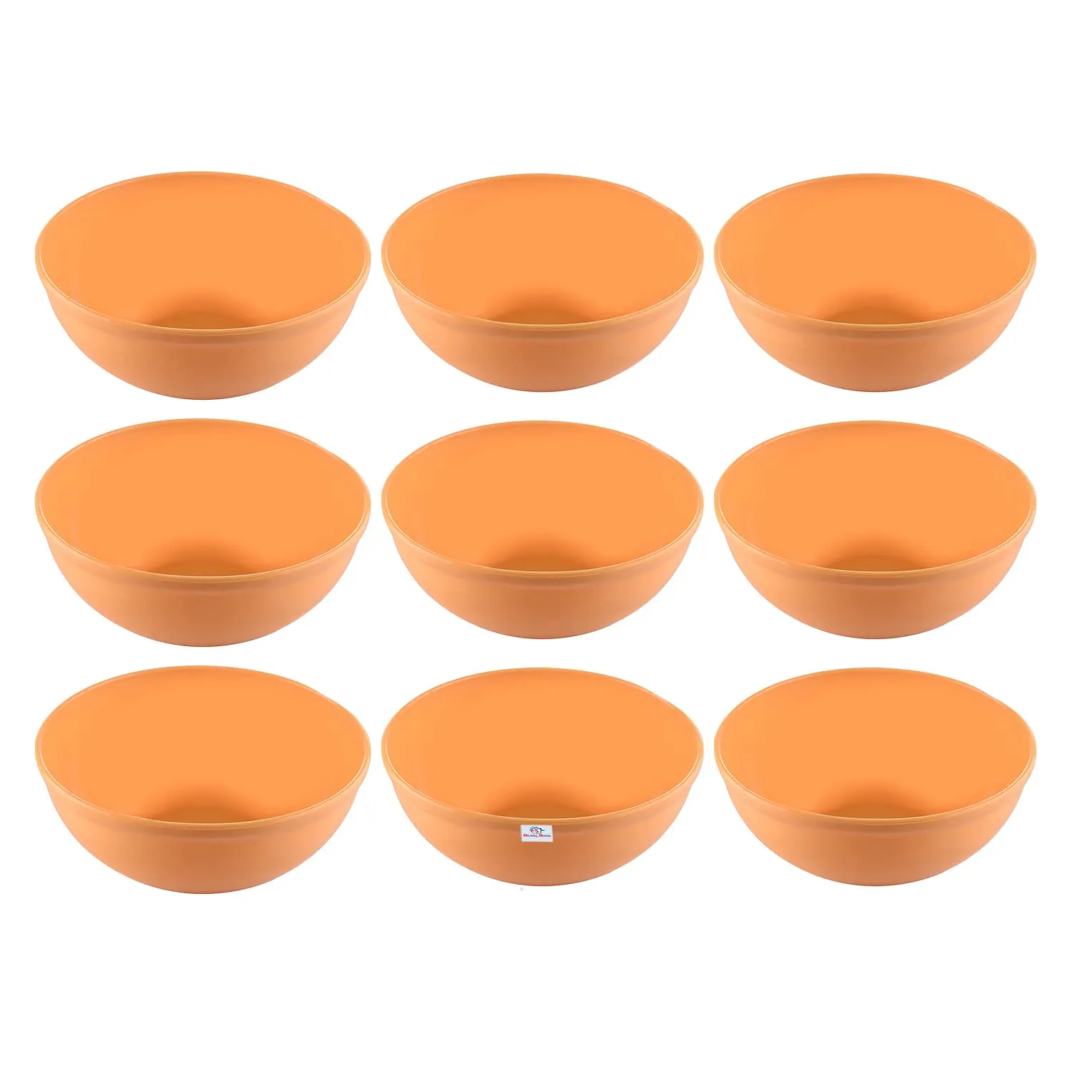 Heart Home Bowls|Plastic Dishwasher Safe Bowl|Multipurpose Serving Bowls|Bowls for Kitchen|Microwave Safe Bowls for Salad|Soup|Pasta|1500 ML|Pack of 9 (Yellow)