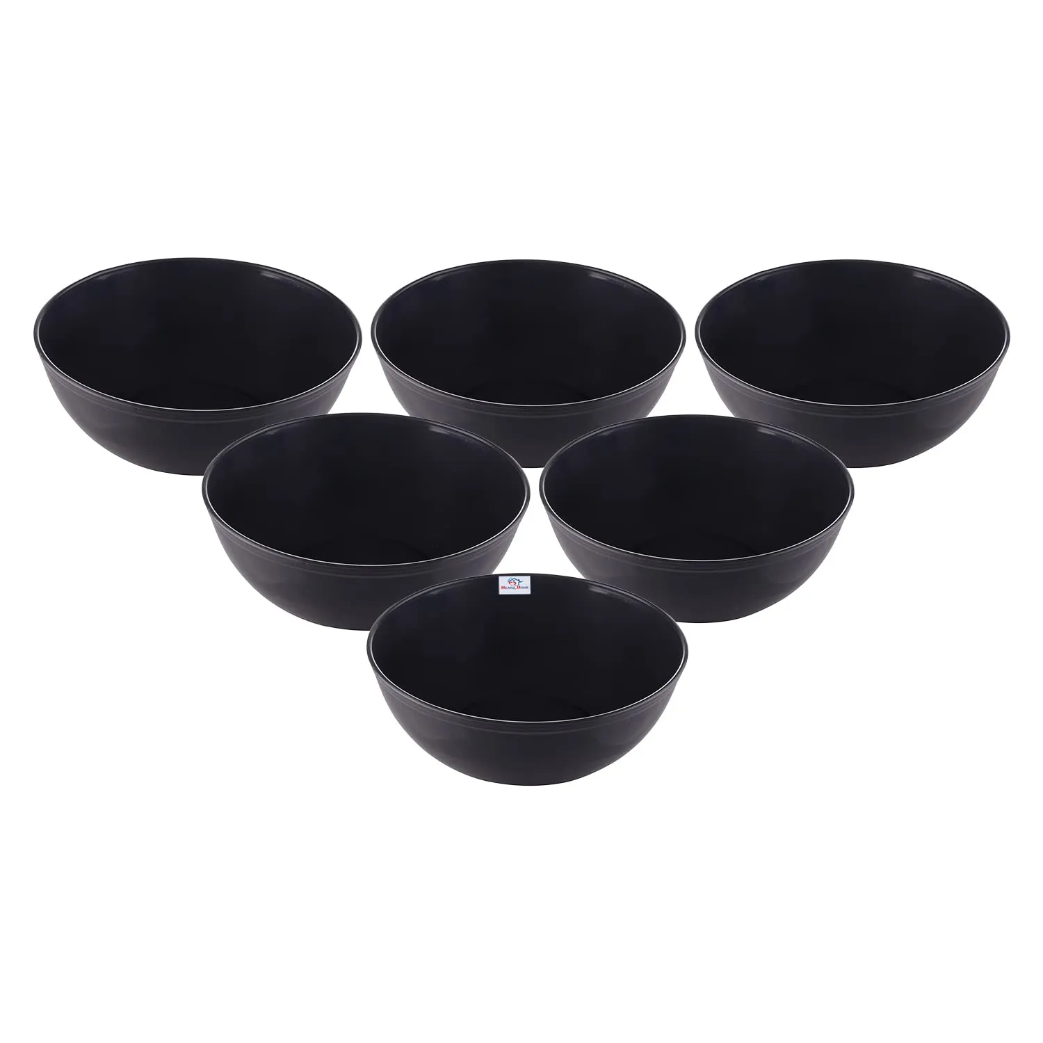 Heart Home Bowls|Plastic Dishwasher Safe Bowl|Multipurpose Serving Bowls|Bowls for Kitchen|Microwave Safe Bowls for Salad|Soup|Pasta|2000 ML|Pack of 6 (Grey)