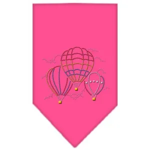 Hot Air Balloons Rhinestone Bandana Bright Pink Large