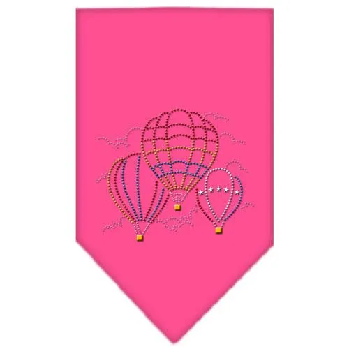 Hot Air Balloons Rhinestone Bandana Bright Pink Small