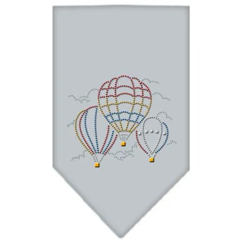 Hot Air Balloons Rhinestone Bandana Grey Small