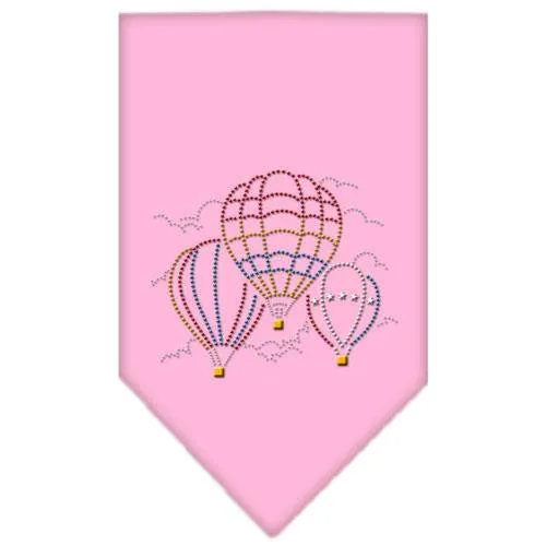 Hot Air Balloons Rhinestone Bandana Light Pink Small