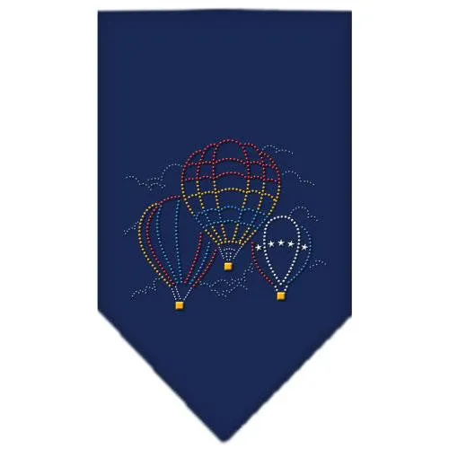 Hot Air Balloons Rhinestone Bandana Navy Blue Small