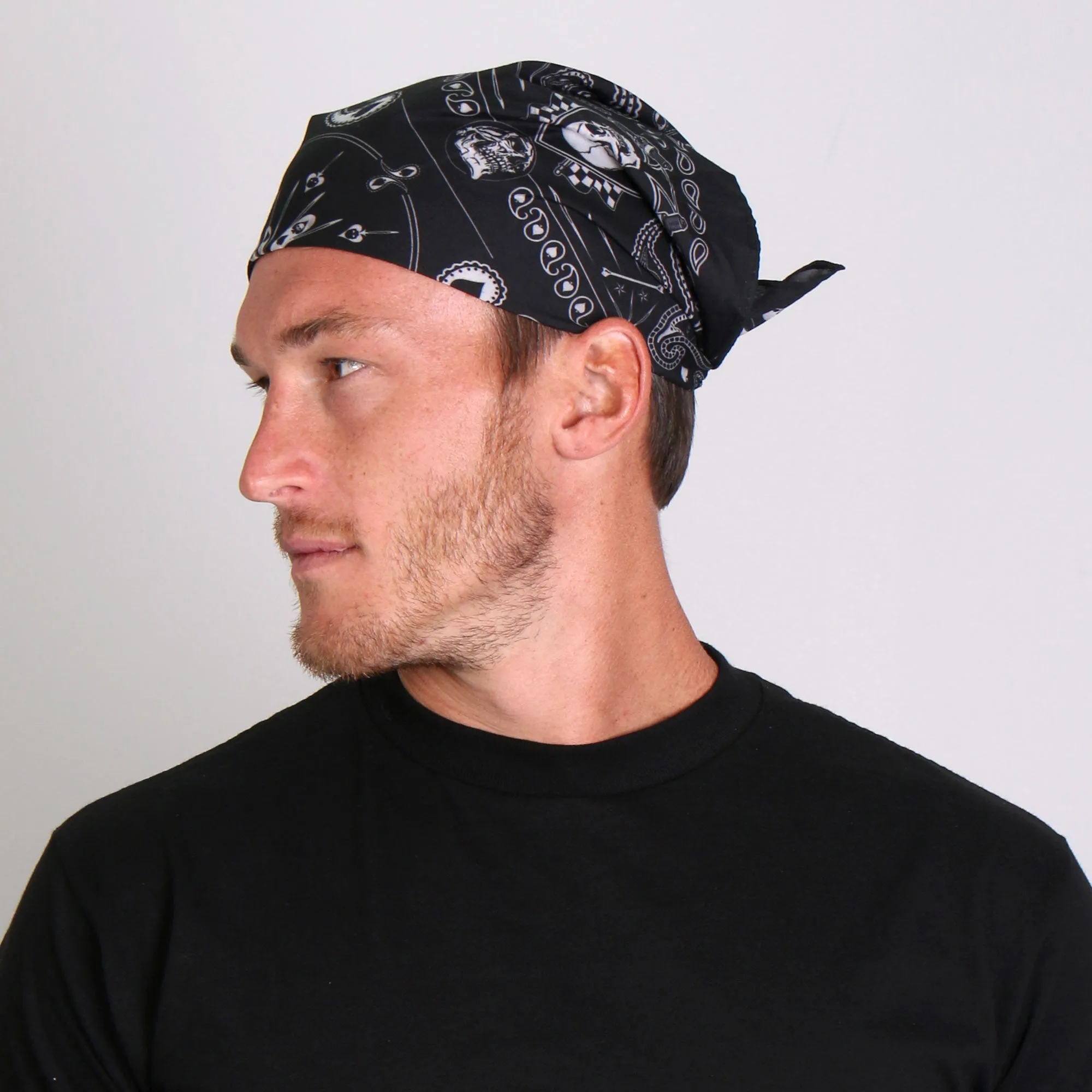 Hot Leathers BAB1075 Spade Skull Paisley Bandana