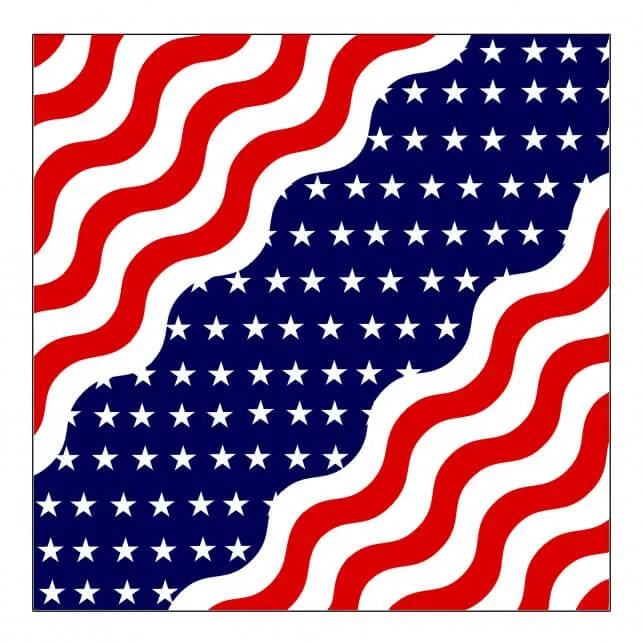 Hot Leathers BAB1079 Wavy American Flag Bandana