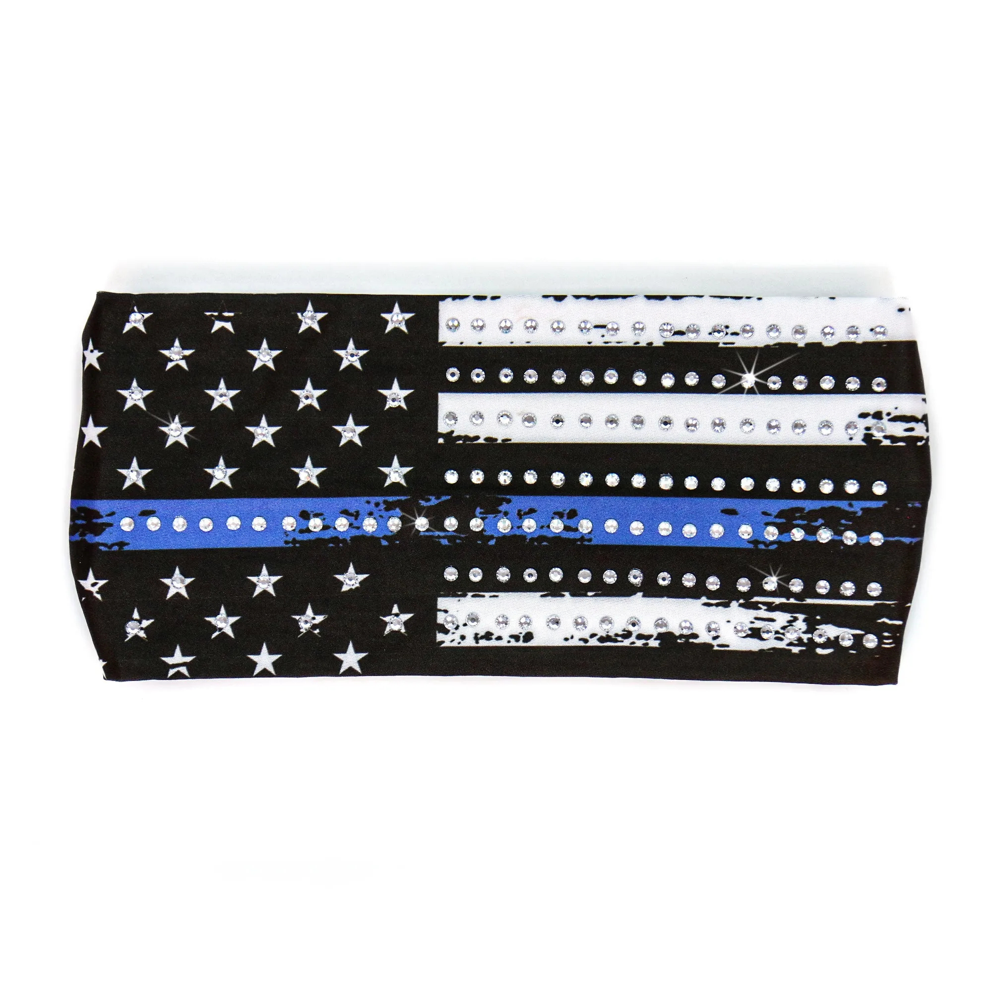 Hot Leathers Bling Bands Blue Flag Rhinestone Crystal Headband Wraps RWC2014