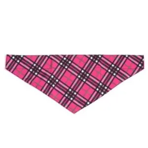 Hot Pink Plaid Dog Bandana