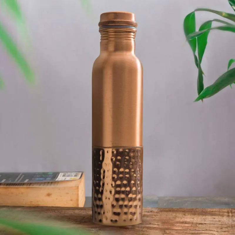 Jiva Hammered Copper Water Bottle - 1000 ML