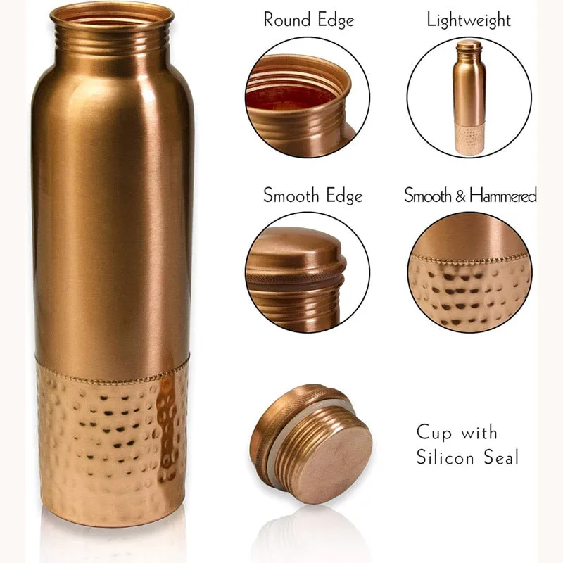 Jiva Hammered Copper Water Bottle - 1000 ML