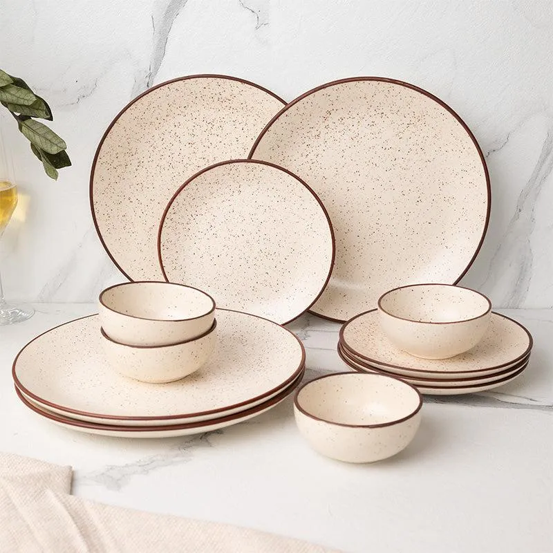 Kestha Dinnerware (Beige) - Twelve Piece Set