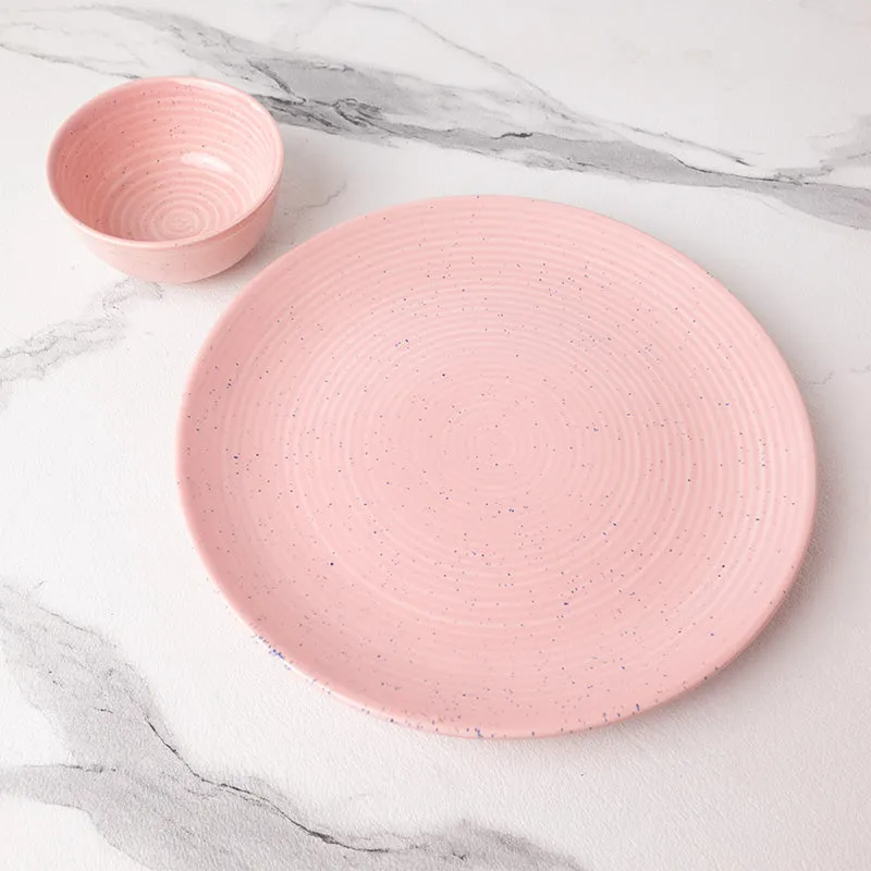 Kestha Dinnerware (Pastel Pink) - Eighteen Piece Set