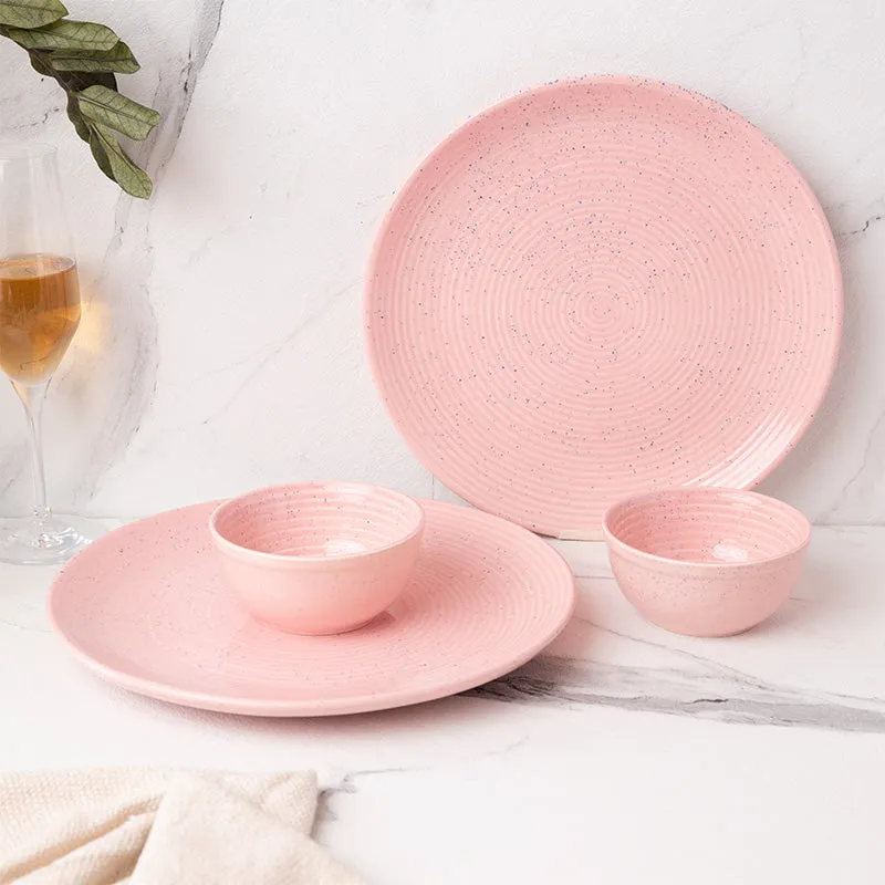 Kestha Dinnerware (Pastel Pink) - Four Piece Set