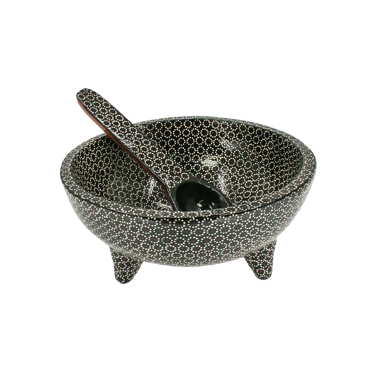 Large Capula Clay Molcajete Bowl and Matching Spoon