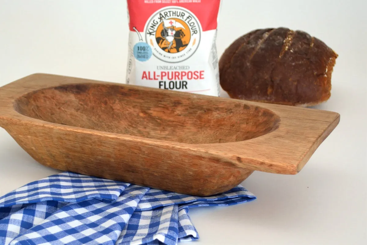 Large Wood Dough Bowl Rustic Bread Bowl