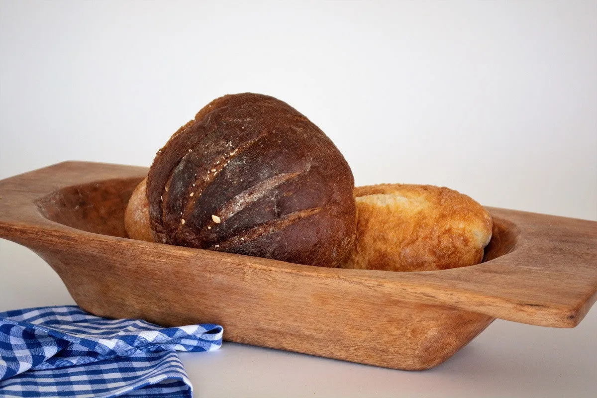 Large Wood Dough Bowl Rustic Bread Bowl