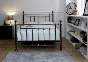 Libra Metal Bedframe with Dual Finials Range by Limelight